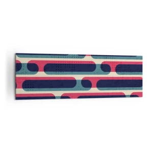 Bild auf Leinwand - Leinwandbild - Geometrisches Retro-Muster mit Pastellfarben - 160x50cm - In die Tiefe und vorwärts - Moderne Wanddekoration für Wohnzimmer und Schlafzimmer ARTTOR
