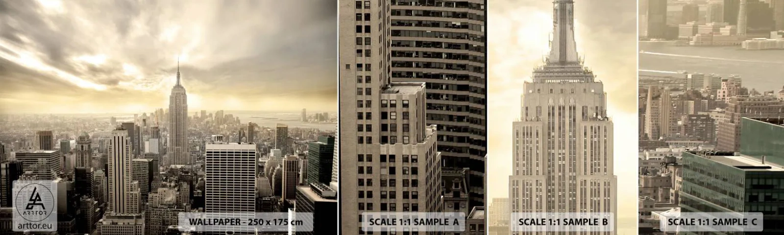 Fototapetenmuster Standard Eco - New York aus Grau - Stadt, New York, Manhattan - 100x30 cm