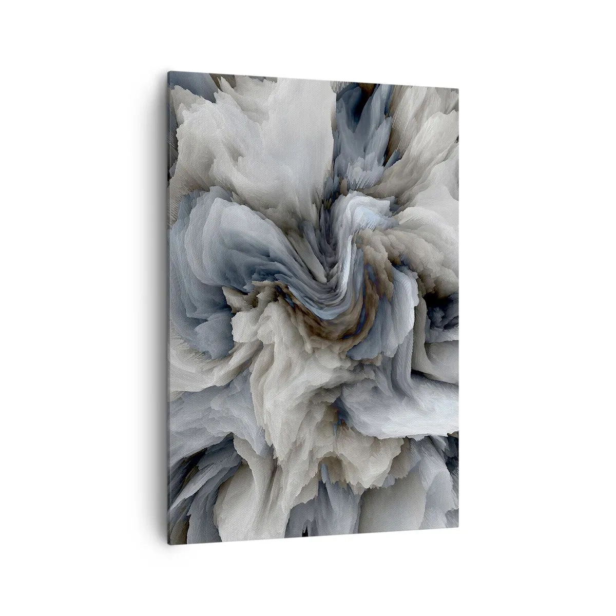 Bild auf Leinwand - Leinwandbild - Abstrakter Wirbel in Grau- und Blautönen - 70x100cm - Stein und Blume - Moderne Wanddekoration für Wohnzimmer und Schlafzimmer ARTTOR