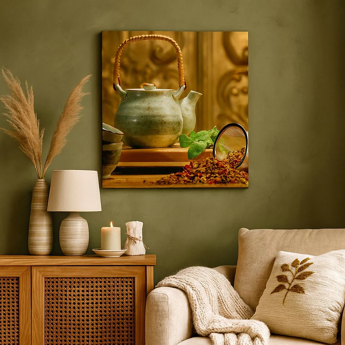 Bild auf Leinwand - Leinwandbild - Abhandlung über das Teetrinken - 30x30 cm