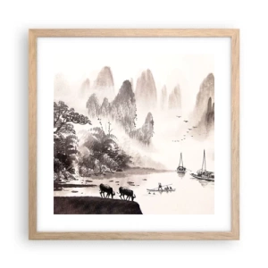 Poster in einem Rahmen aus heller Eiche - Der exotische Alltag des Ostens - 40x40 cm