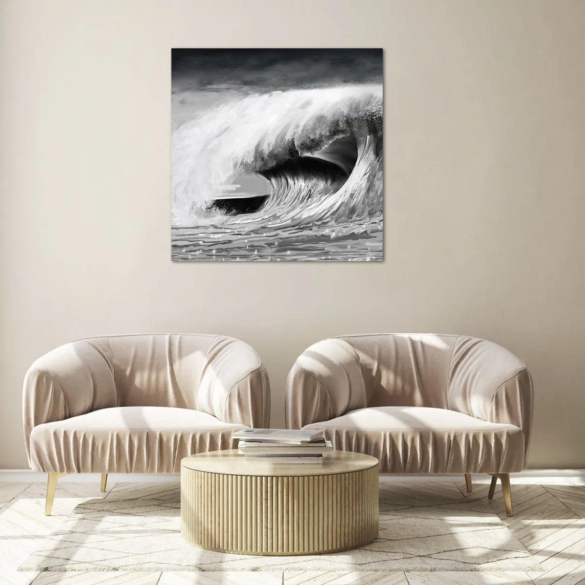 Glasbild - Bild auf glas - Wut des Ozeans - 50x50 cm