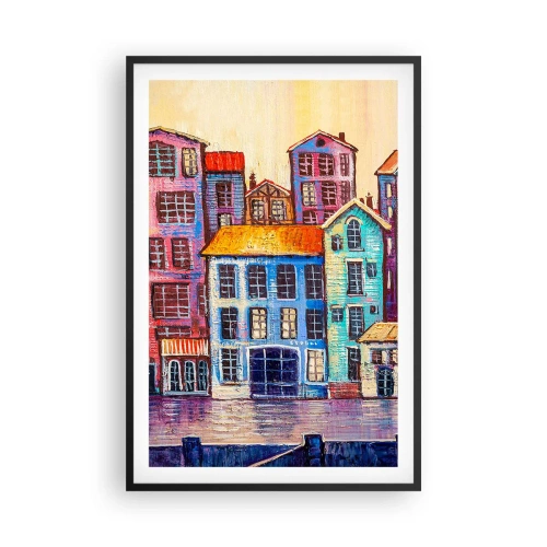 Poster in einem schwarzem Rahmen - Stadt wie aus einem Märchen - 61x91 cm