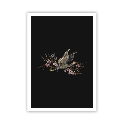 Poster - Exotischer gestickter Vogel - 70x100 cm