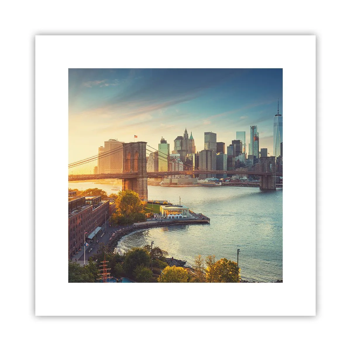 Poster - Morgendämmerung der Großstadt - 30x30 cm