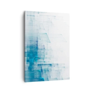 Bild auf Leinwand - Leinwandbild - Abstrakte geometrische Formen in Blautönen - 50x70cm - Wie der Raum wgeschaffen urde - Moderne Wanddekoration für Wohnzimmer und Schlafzimmer ARTTOR