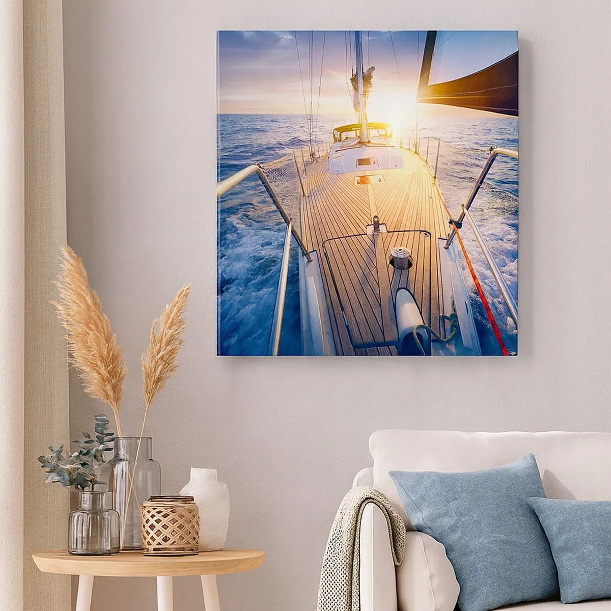 Bild auf Leinwand - Leinwandbild - Laufen unter den Wellen - 30x30 cm