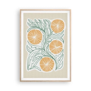 Poster in einem Rahmen aus heller Eiche - Ethnisch mit einem Hauch von Abstraktion - 70x100 cm