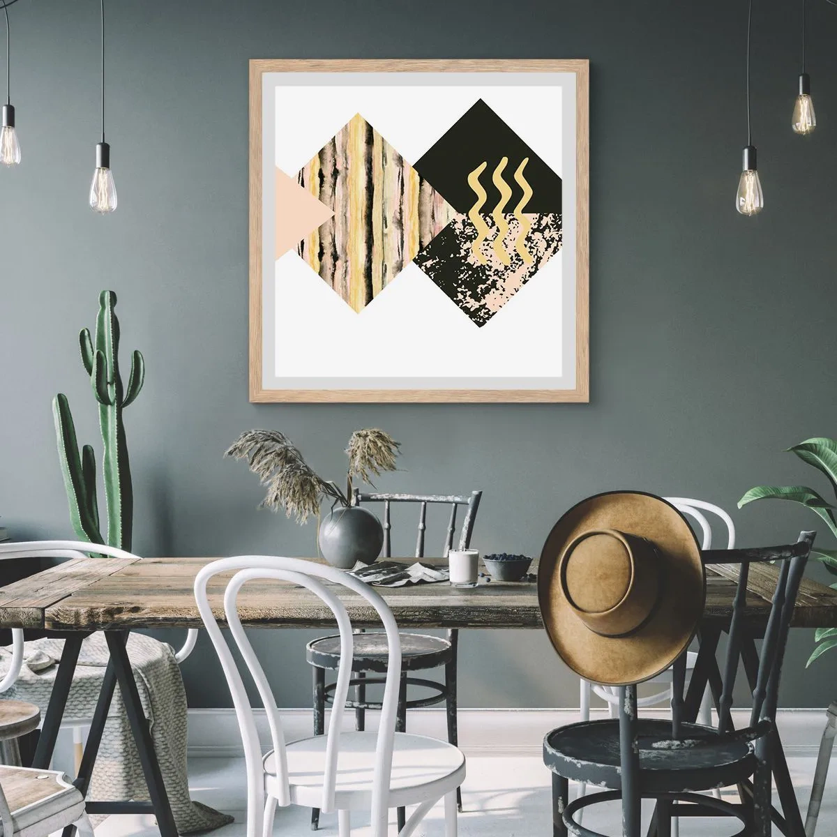 Poster in einem Rahmen aus heller Eiche - Es ist nicht so einfach - 30x30 cm