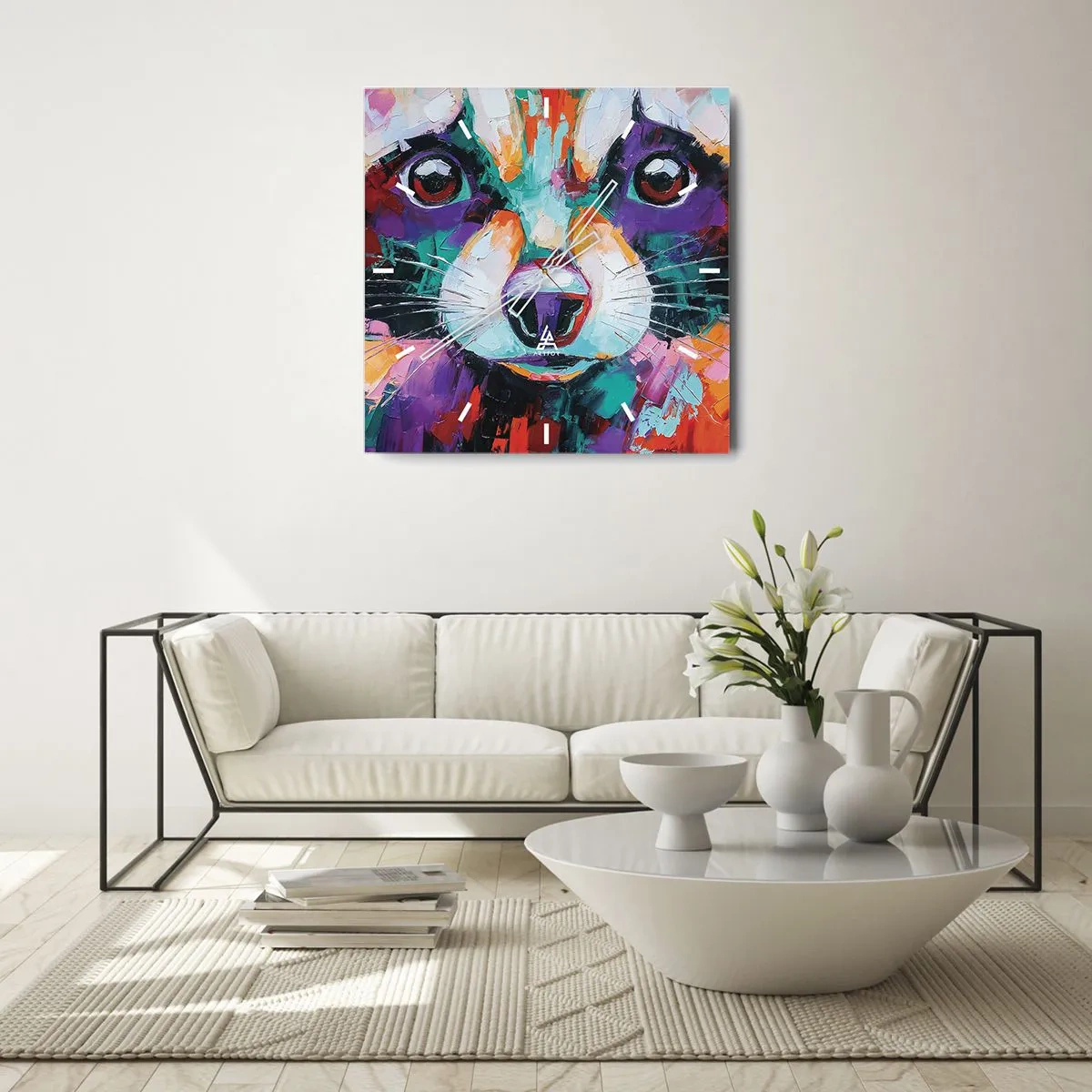 Wanduhr - Glasuhr - Nur gute Emotionen - 30x30 cm