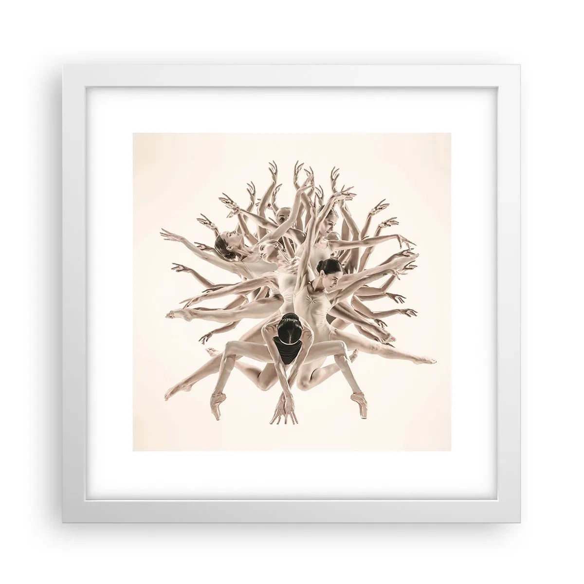 Poster in einem weißen Rahmen - Aufblühen im Tanz - 30x30 cm