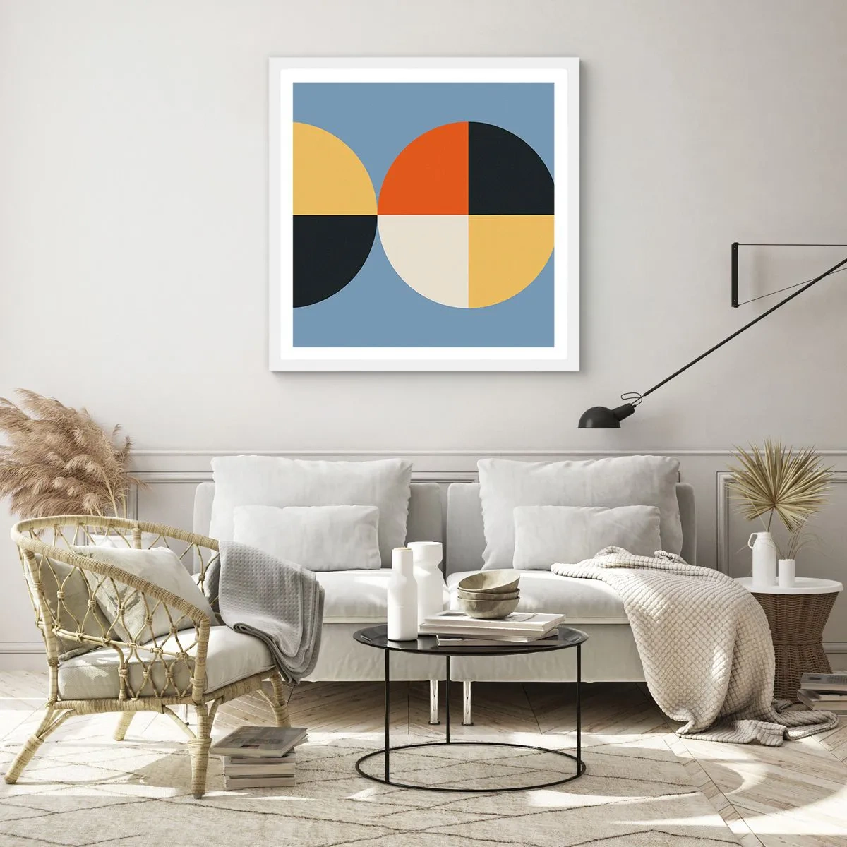 Poster in einem weißen Rahmen - Beobachte und zähle - 50x50 cm