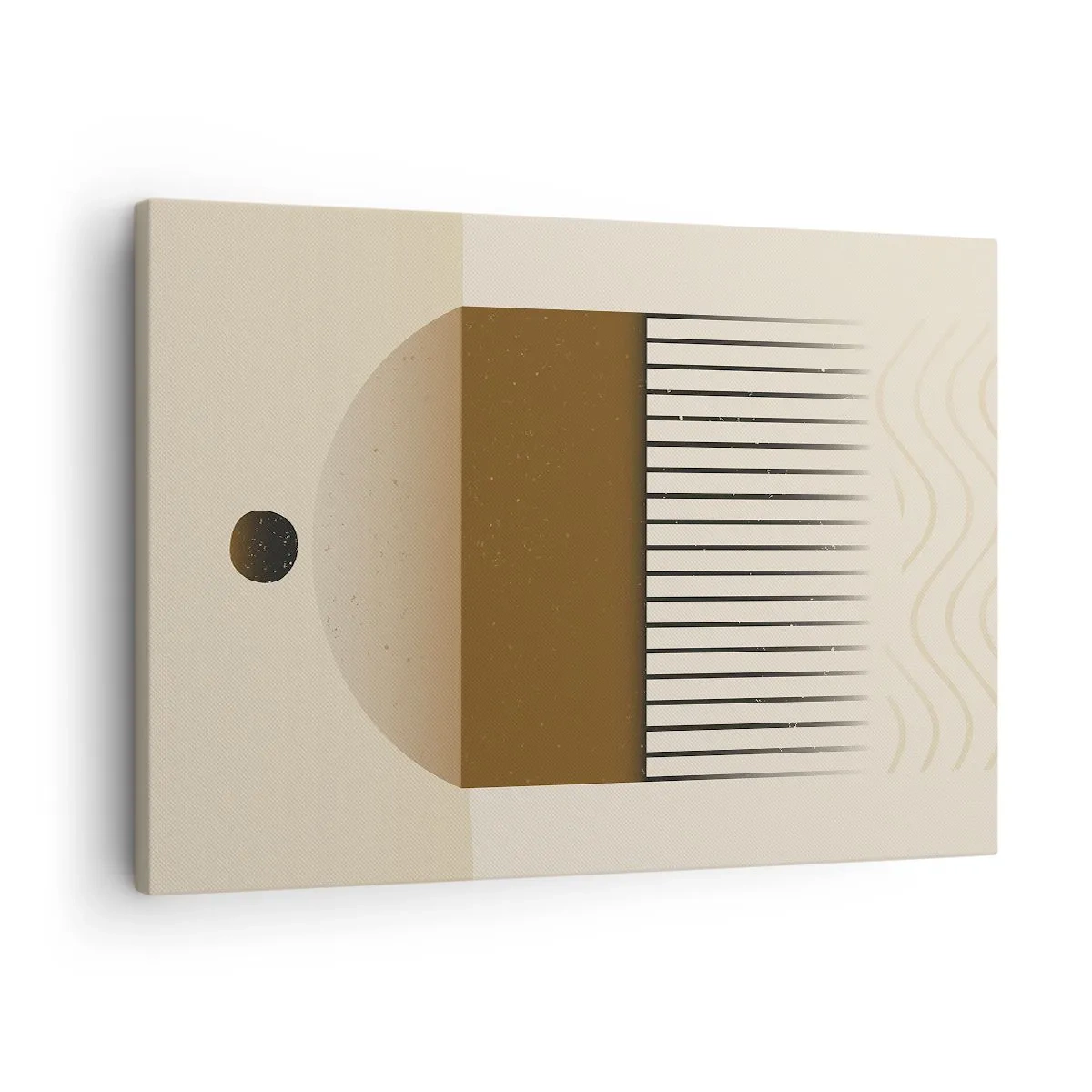 Bild auf Leinwand - Leinwandbild - Abstrakte geometrische Komposition in Beige- und Brauntönen - 70x50cm - Verschiedene Staaten - Moderne Wanddekoration für Wohnzimmer und Schlafzimmer ARTTOR