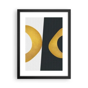 Poster in einem schwarzem Rahmen - Erstens: Gold - 30x40 cm