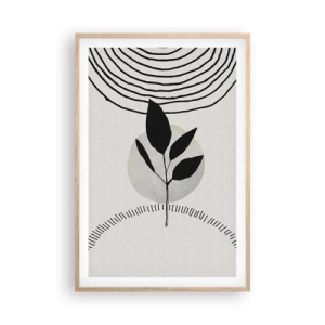 Poster in einem Rahmen aus heller Eiche - Komposition: Naturrituale - 61x91 cm