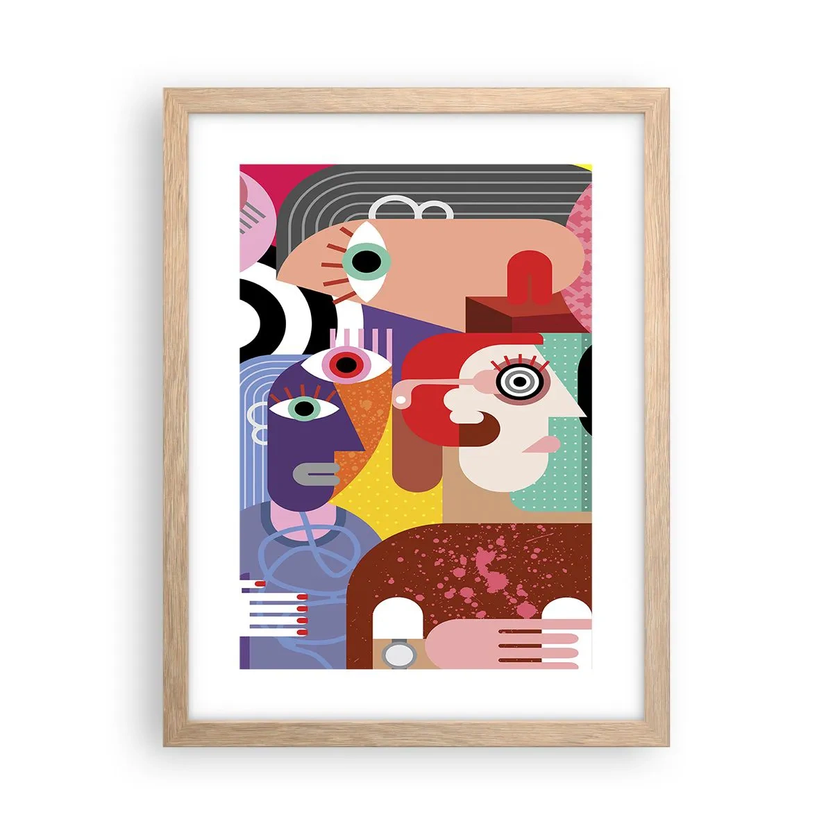 Poster in einem Rahmen aus heller Eiche - Wir sind von Herrn Picasso - 30x40 cm