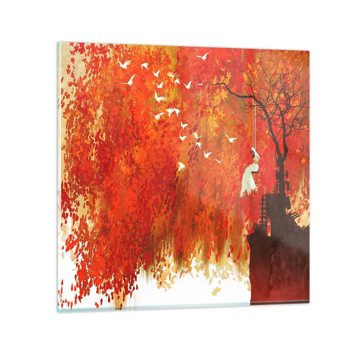 Glasbild - Bild auf glas - Wird er mit ihnen fliegen? - 60x60 cm