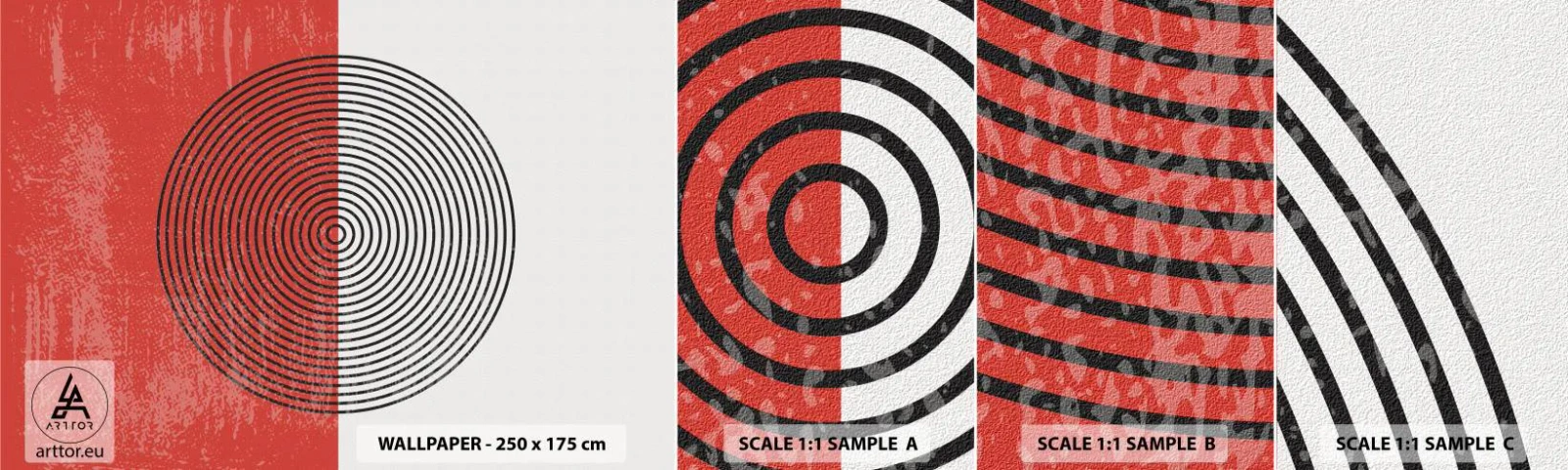 Fototapeten Muster Selbstklebend Deluxe Sticker - Auf den Punkt gebracht - Abstraktion, Stück, Grafik - 100x30 cm