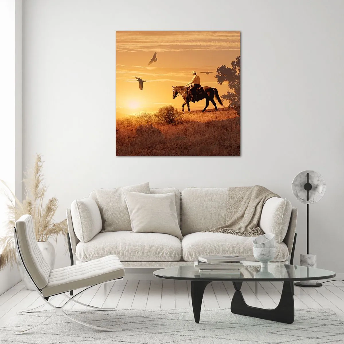 Glasbild - Bild auf glas - Allein durch die Prärie - 60x60 cm