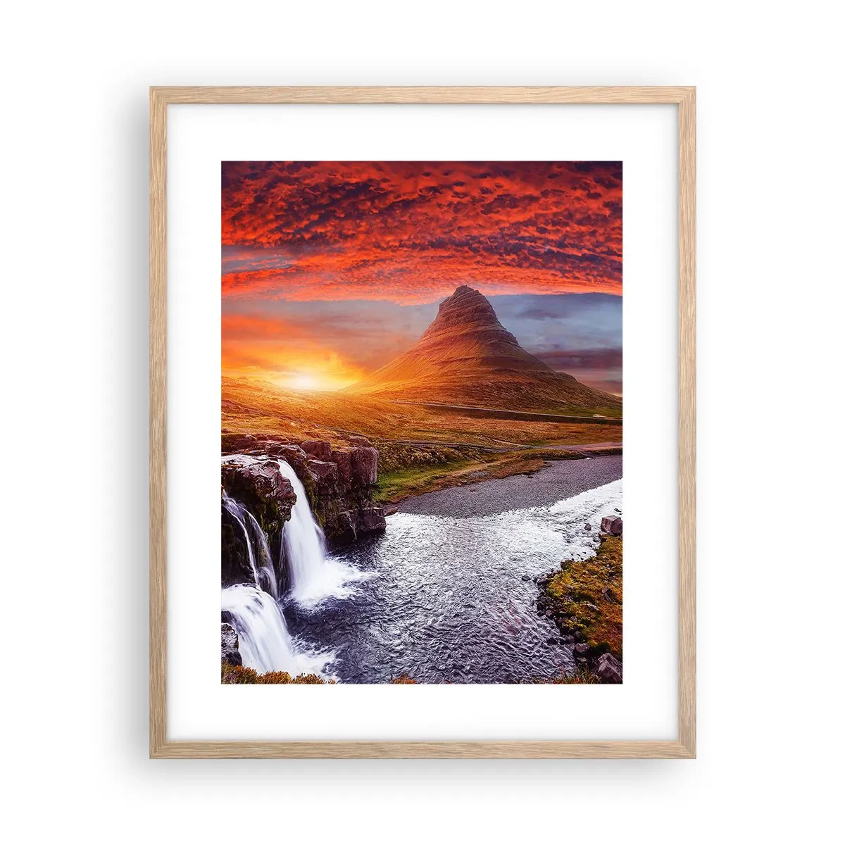 Poster in einem Rahmen aus heller Eiche - Ein Blick auf Mittelerde - 40x50 cm