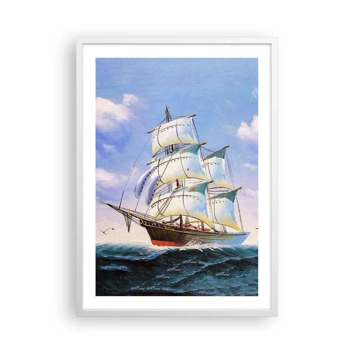 Poster in einem weißen Rahmen - Mit Stolz mit dem Wind - 50x70 cm