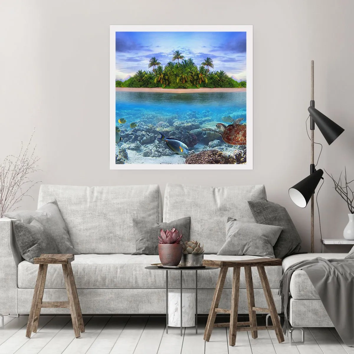 Poster - Heavenly Island lädt dich ein - 40x40 cm