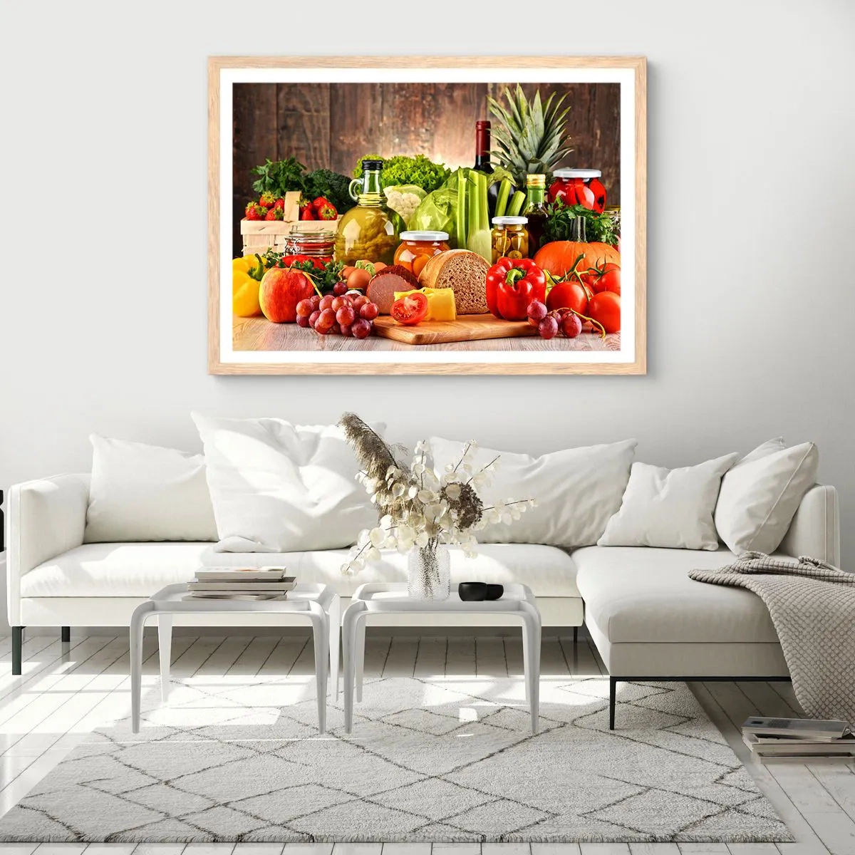 Poster in einem Rahmen aus heller Eiche - Geräuchert, gebacken und eingelegt - 70x50 cm