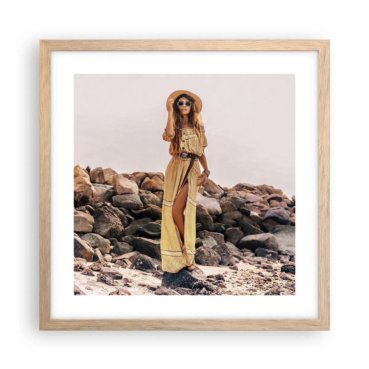 Poster in einem Rahmen aus heller Eiche - Die Magie der Steine - 40x40 cm