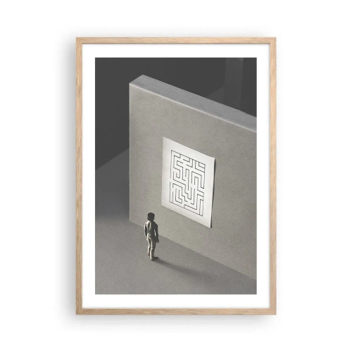 Poster in einem Rahmen aus heller Eiche - Aber wo bin ich? - 50x70 cm