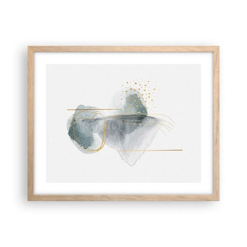 Poster in einem Rahmen aus heller Eiche - Über das Verhältnis von Grau und Gold - 50x40 cm