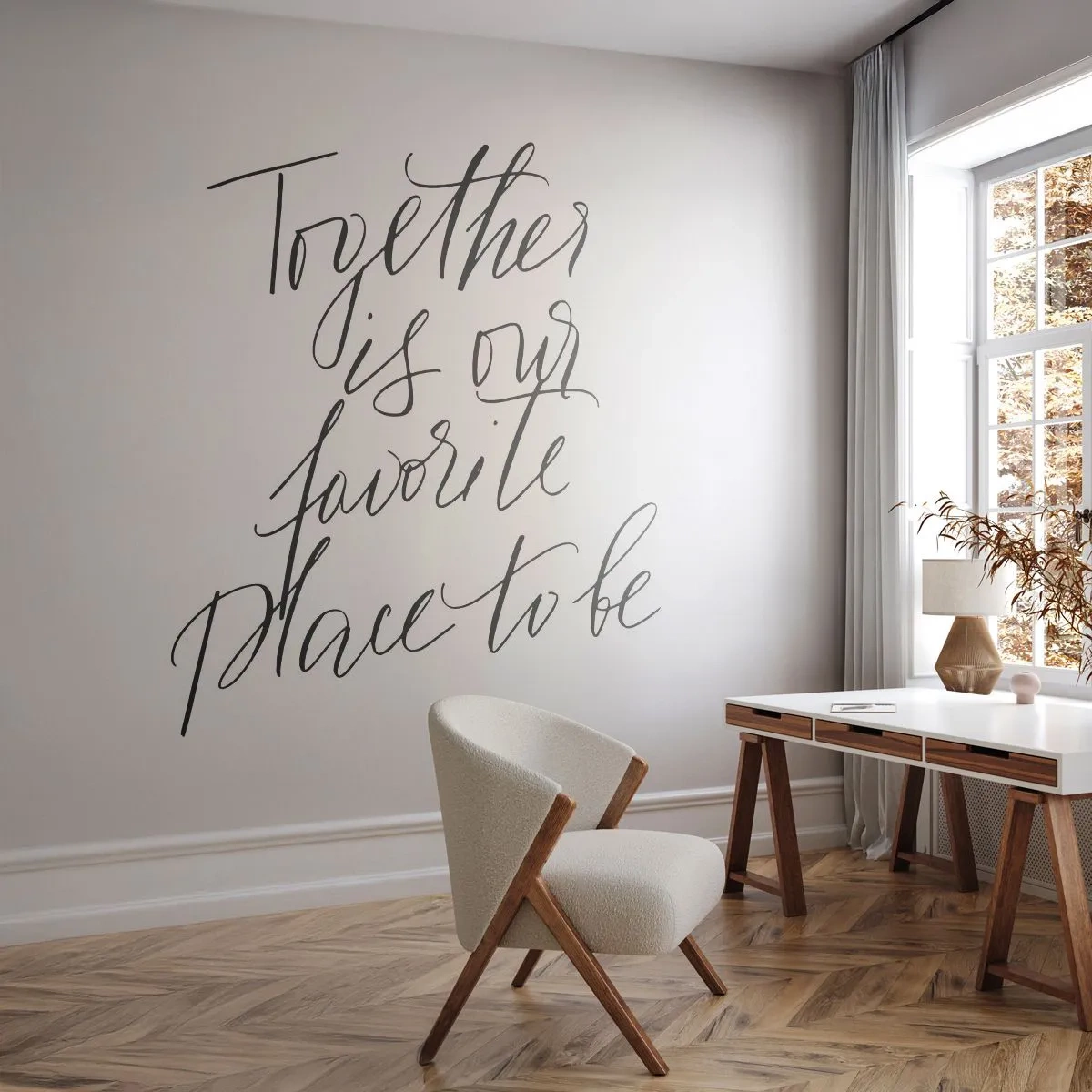 Fototapete Premium Sand - Minimalistische kalligrafische Inschrift - 100x70cm - Fühlst du das auch? - Moderne Wanddekoration für Wohnzimmer und Schlafzimmer ARTTOR