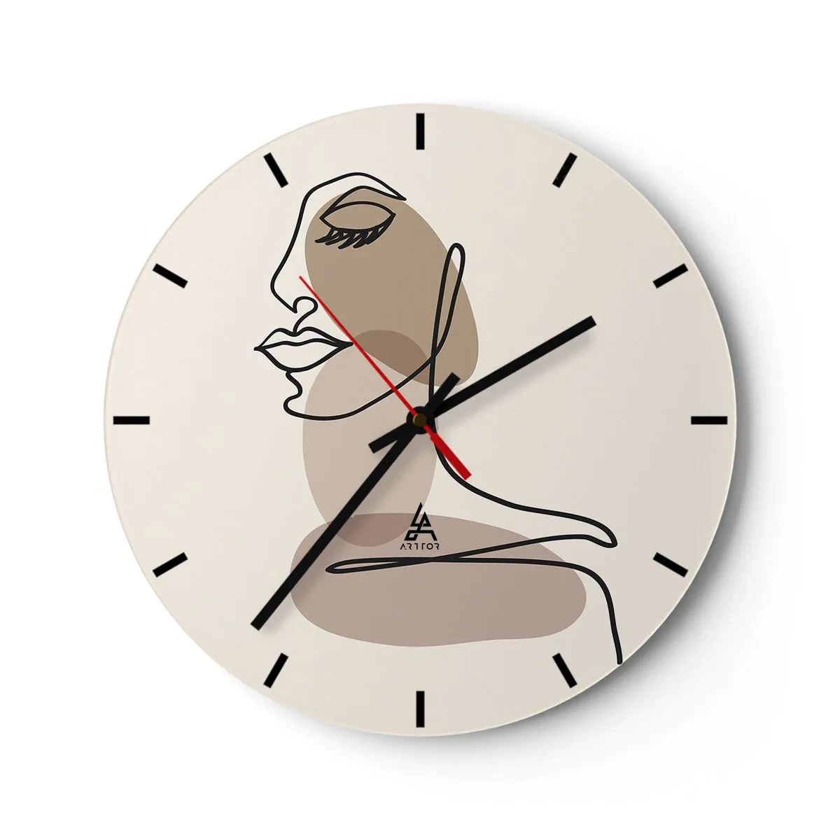 Wanduhr - Glasuhr - Sich selbst zugehört - 40x40 cm