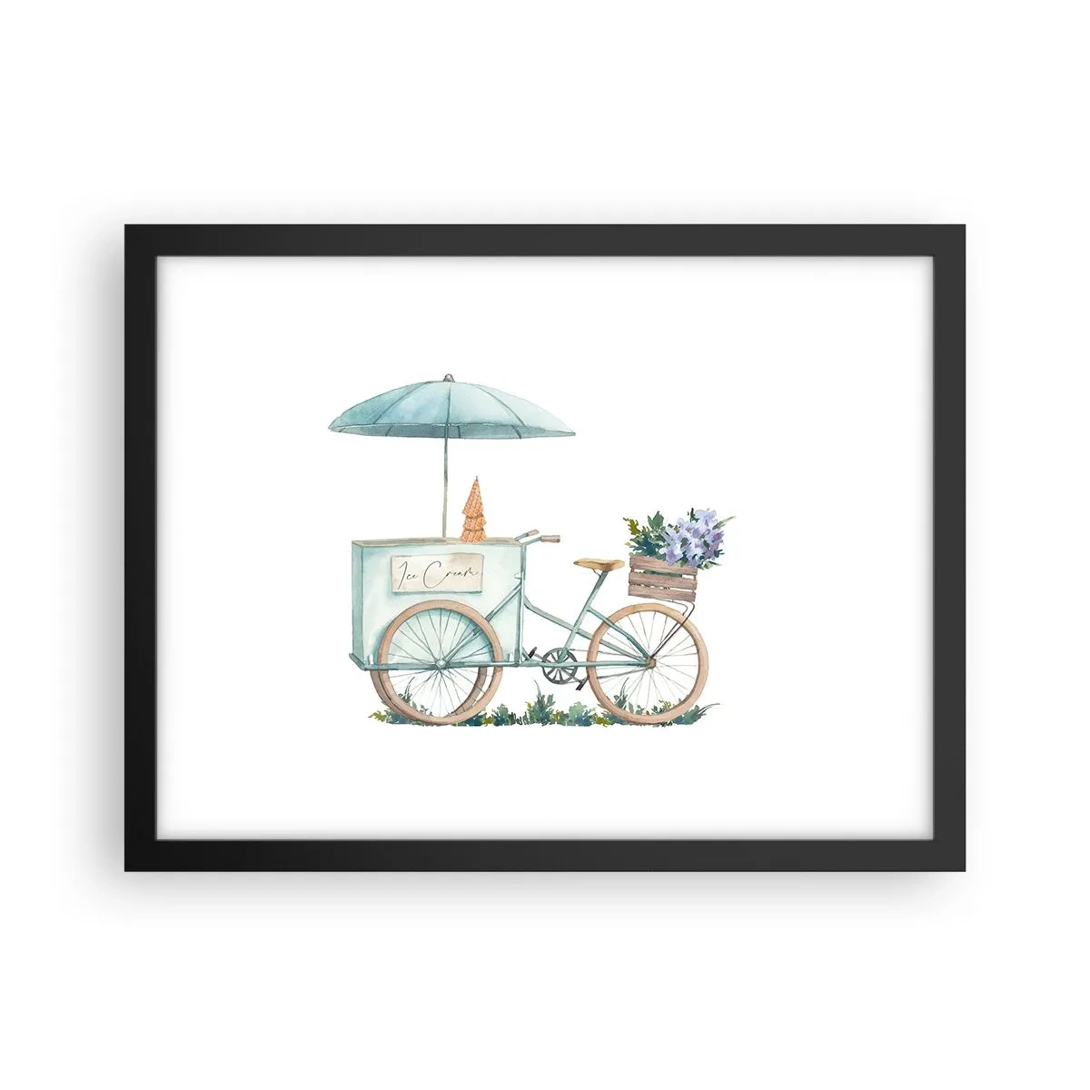 Poster in einem schwarzem Rahmen - Süße Erinnerung an den Sommer - 40x30 cm