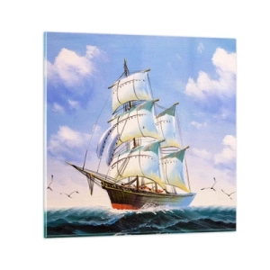 Glasbild - Bild auf glas - Mit Stolz mit dem Wind - 40x40 cm