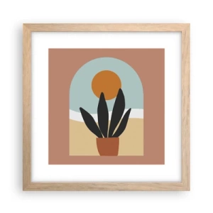 Poster in einem Rahmen aus heller Eiche - Kleine Freuden - 30x30 cm