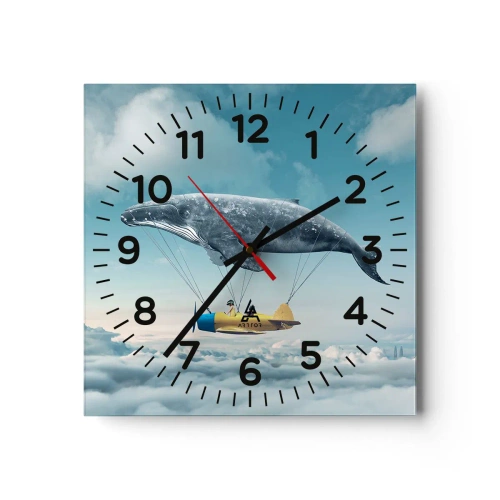 Wanduhr - Glasuhr - Warum nicht? - 30x30 cm