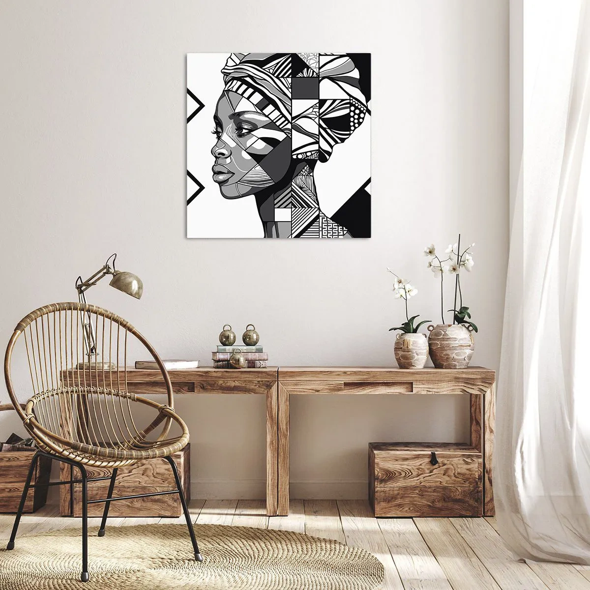 Bild auf Leinwand - Leinwandbild - Ethnisches Porträt - 50x50 cm