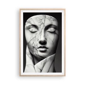 Poster in einem Rahmen aus heller Eiche - Marmorformen - 61x91 cm