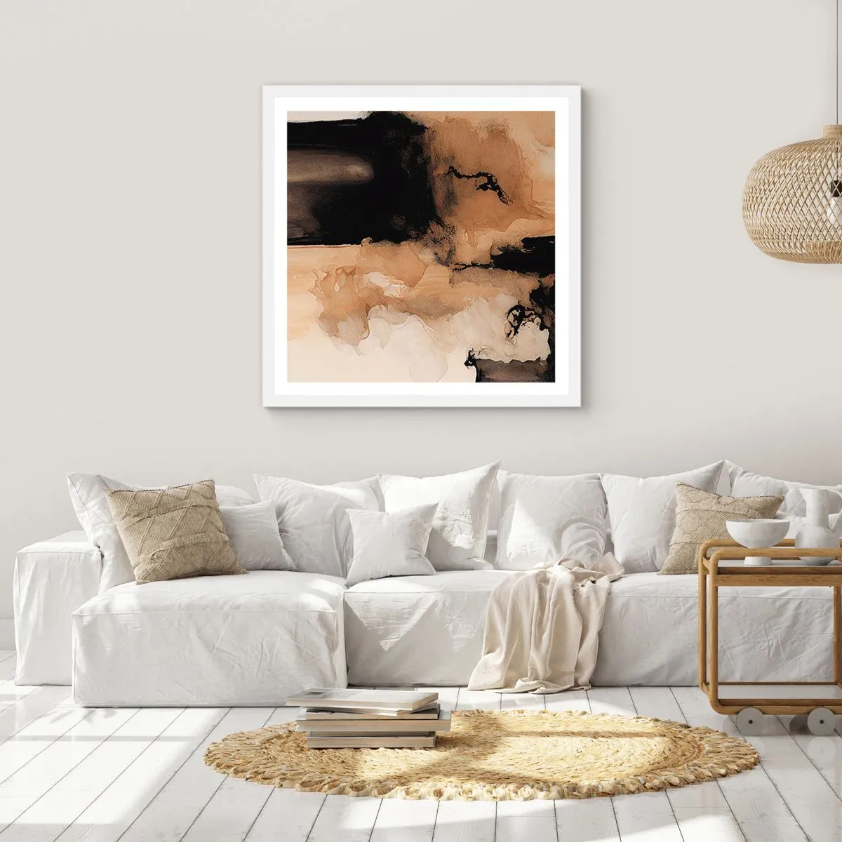 Poster in einem weißen Rahmen - Faszinierende Abstraktion - 60x60 cm