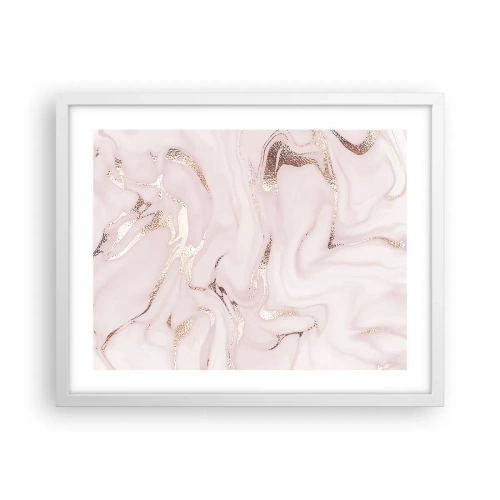 Poster in einem weißen Rahmen - In einem rosa Schal - 50x40 cm