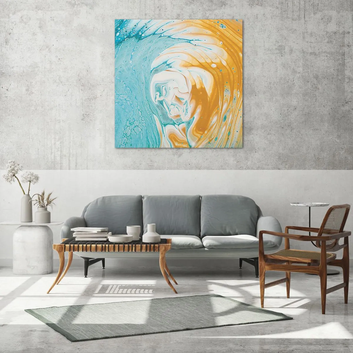 Glasbild - Bild auf glas - Pastellwirbel - 30x30 cm