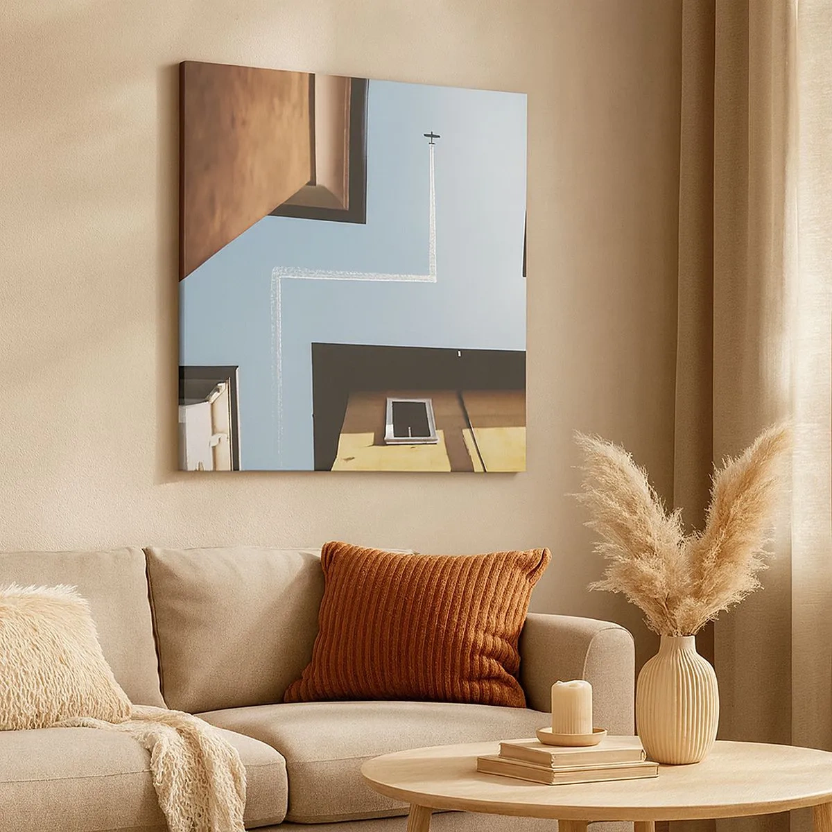 Bild auf Leinwand - Leinwandbild - Über dem Stadtlabyrinth - 30x30 cm