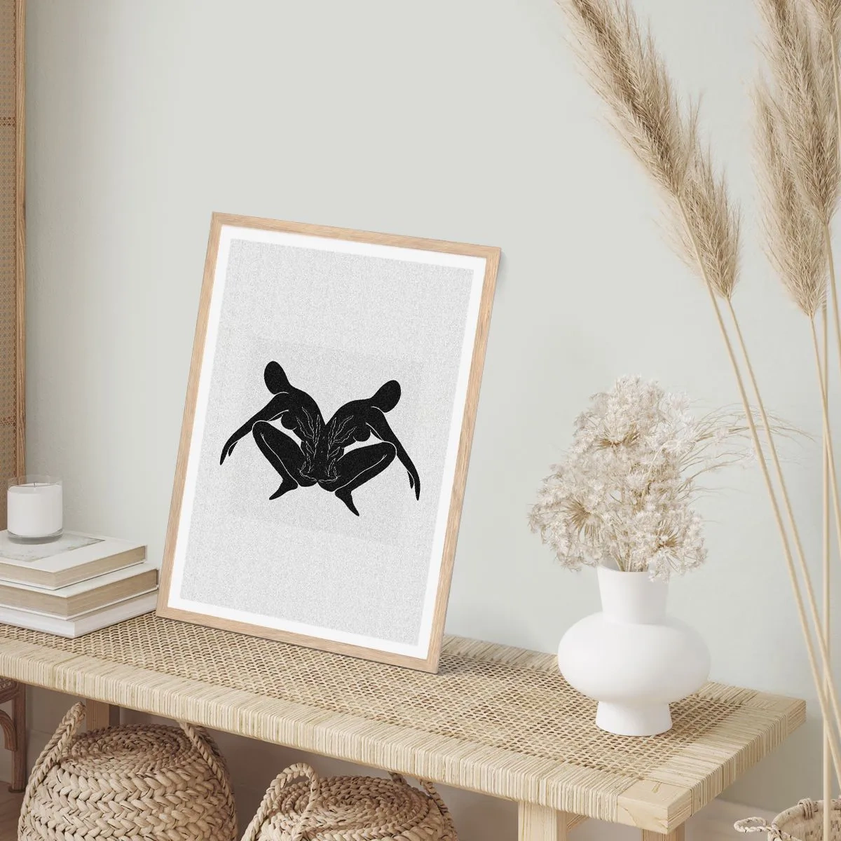 Poster in einem Rahmen aus heller Eiche - Gemeinsame Seele - 30x40 cm