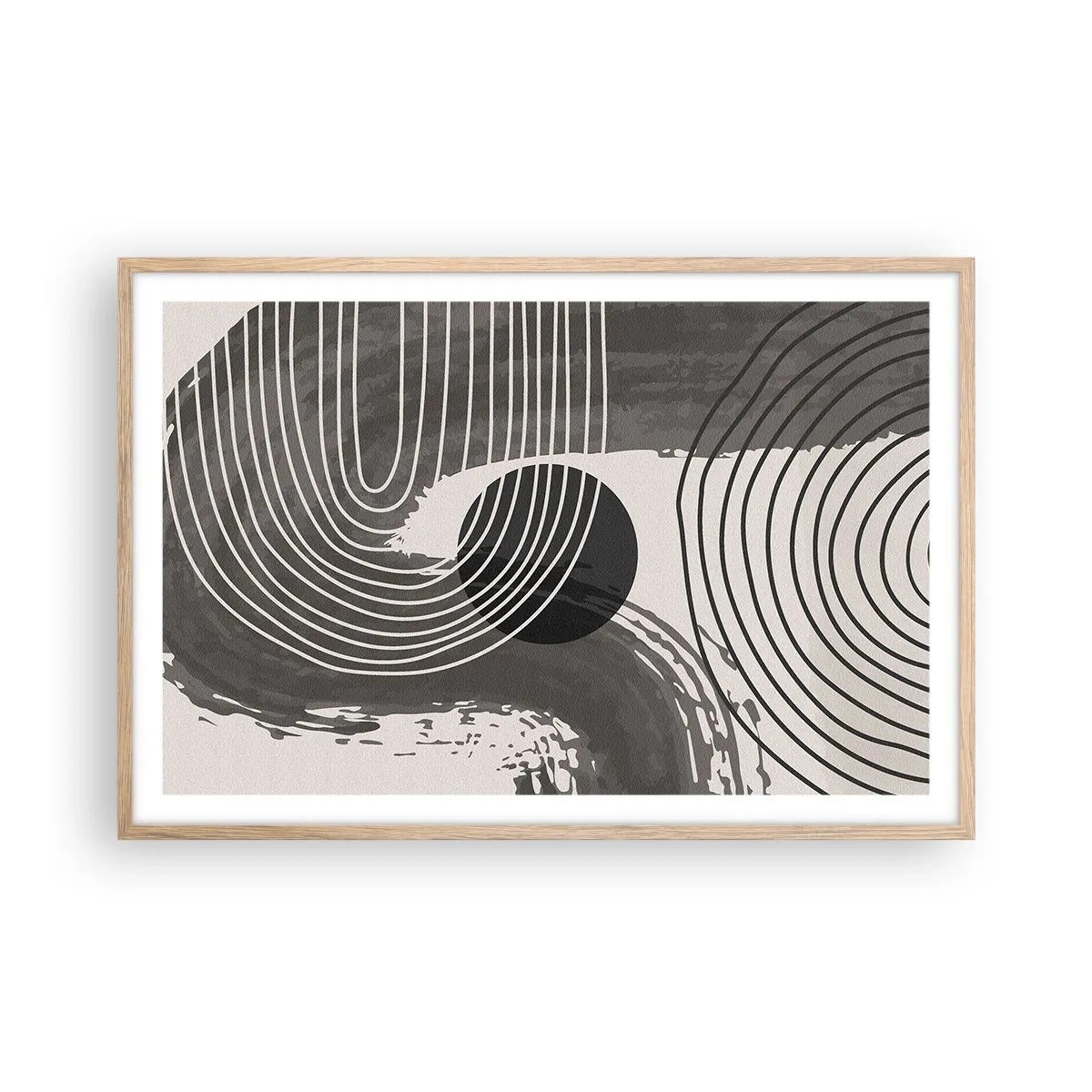 Poster in einem Rahmen aus heller Eiche - Oval gewinnt - 91x61 cm