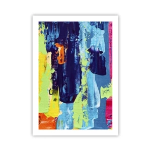 Poster - Abstrakte Pinselstriche in leuchtenden Farben - 50x70cm - Das Leben ist wunderschoen! - Moderne Wanddekoration für Wohnzimmer und Schlafzimmer ARTTOR