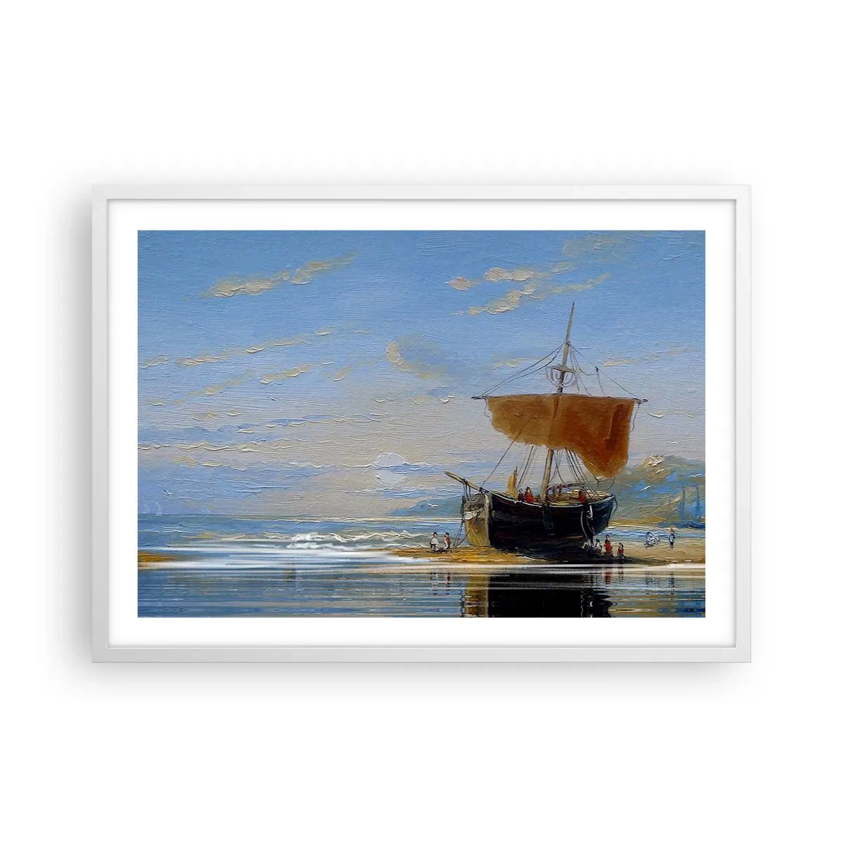 Poster in einem weißen Rahmen - Wasser, Land, Luft - 70x50 cm