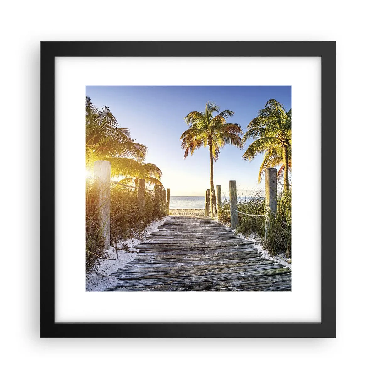 Poster in einem schwarzem Rahmen - Direkt ins Paradies - 30x30 cm