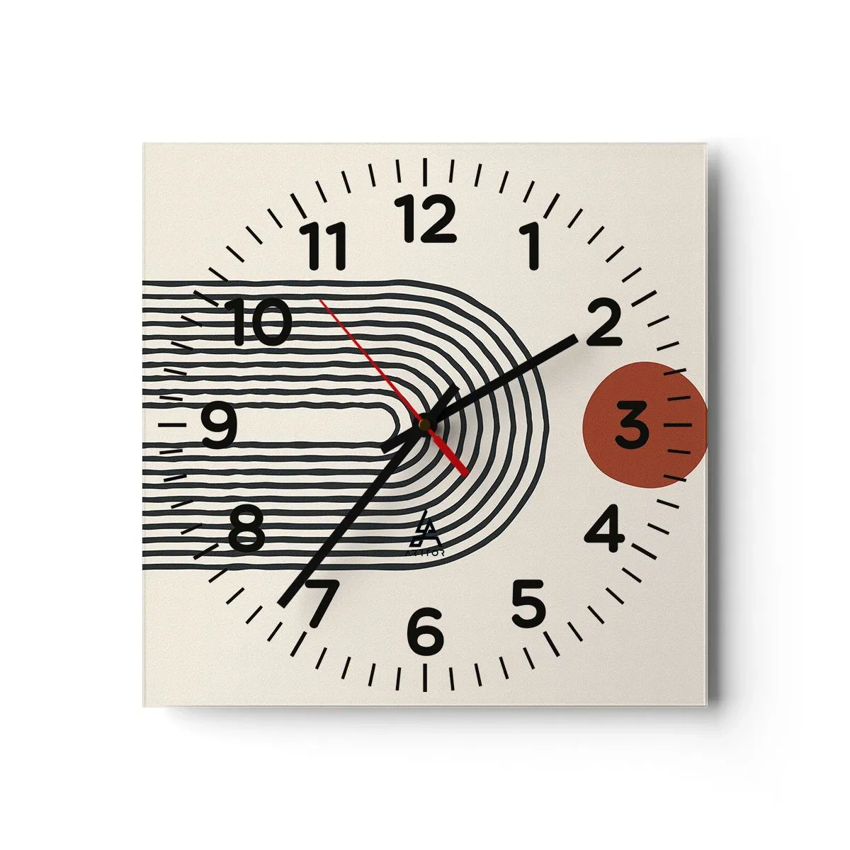 Wanduhr - Glasuhr - Magnetismus von Formen und Farben - 40x40 cm