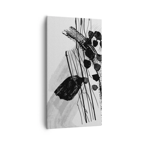 Bild auf Leinwand - Leinwandbild - Organische Schwarz-Weiß-Abstraktion - 55x100 cm