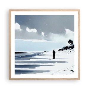 Poster in einem Rahmen aus heller Eiche - Allein sein - 60x60 cm